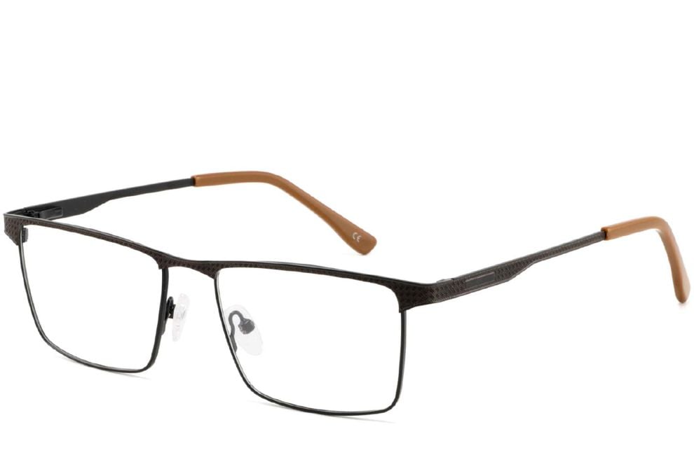Rectangular Brown Metal Glasses #BS2425-0339