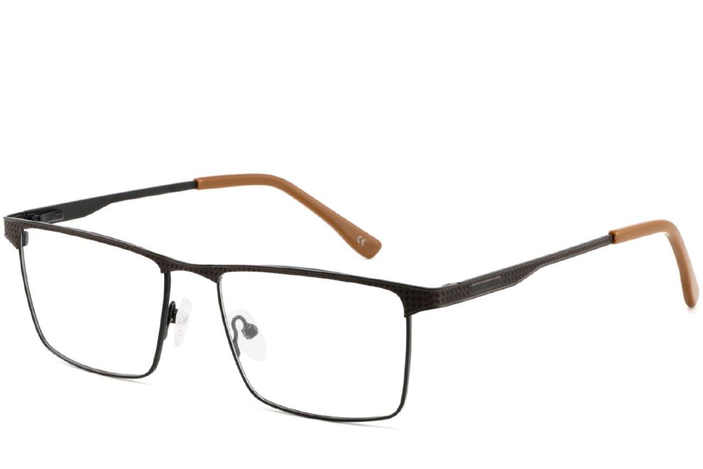 Lunettes rectangulaires en métal marron #BS2425-0339