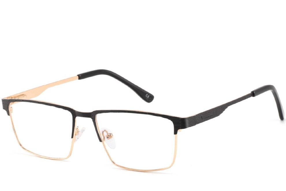 Rectangular Golden Metal Glasses #BS2425-0348