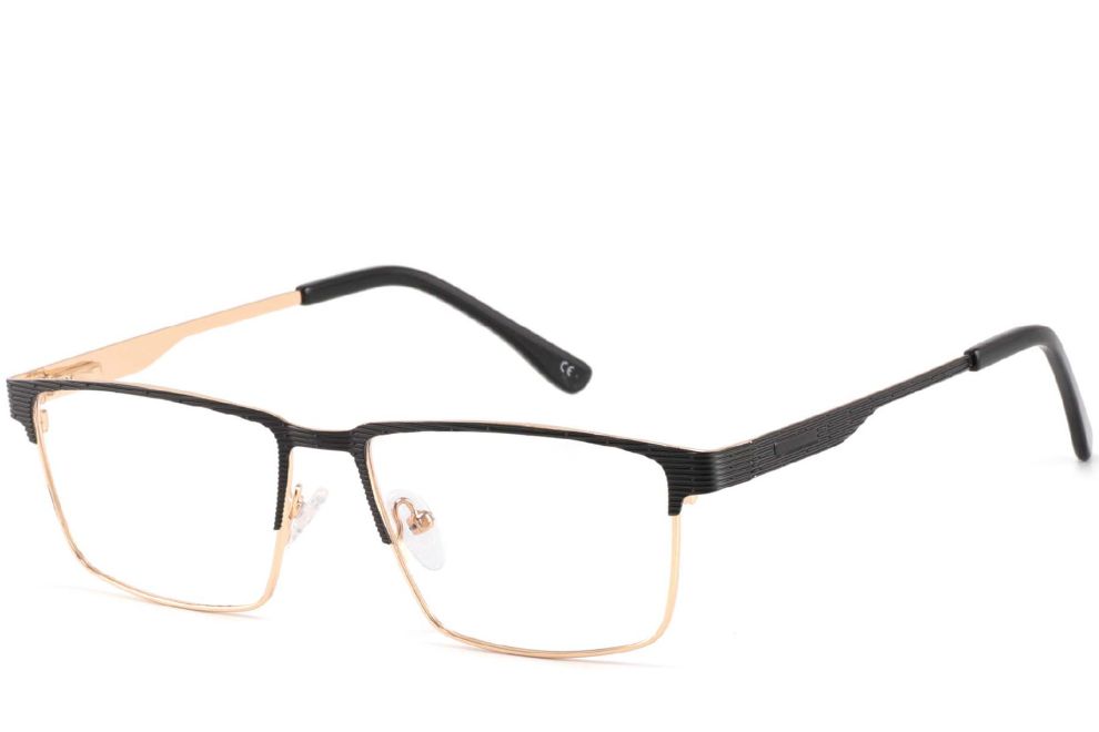 Rechteckige goldene Metallbrille #BS2425-0348