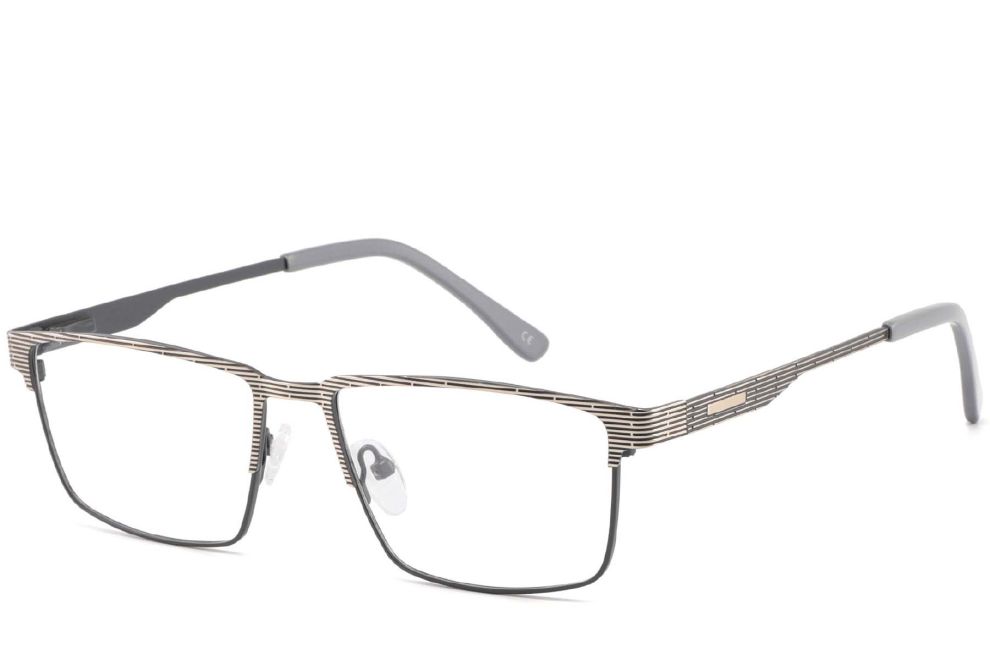 Rechteckige graue Metallbrille #BS2425-0349