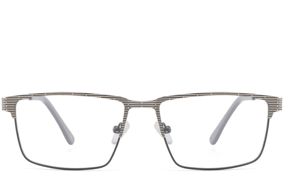 Rechteckige graue Metallbrille #BS2425-0349