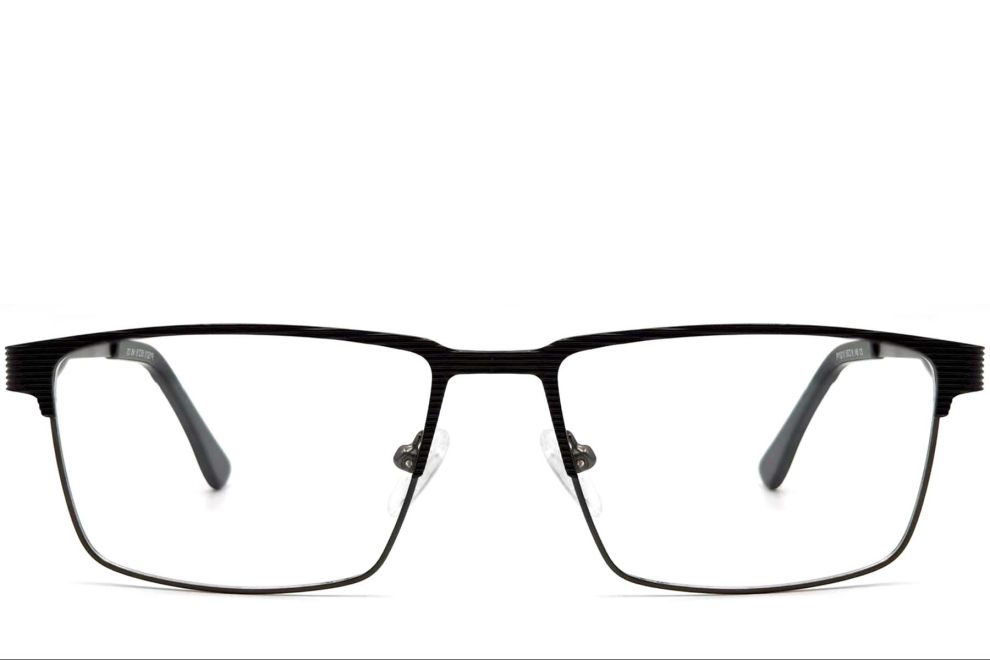 Rectangular Black Metal Glasses #BS2425-0350