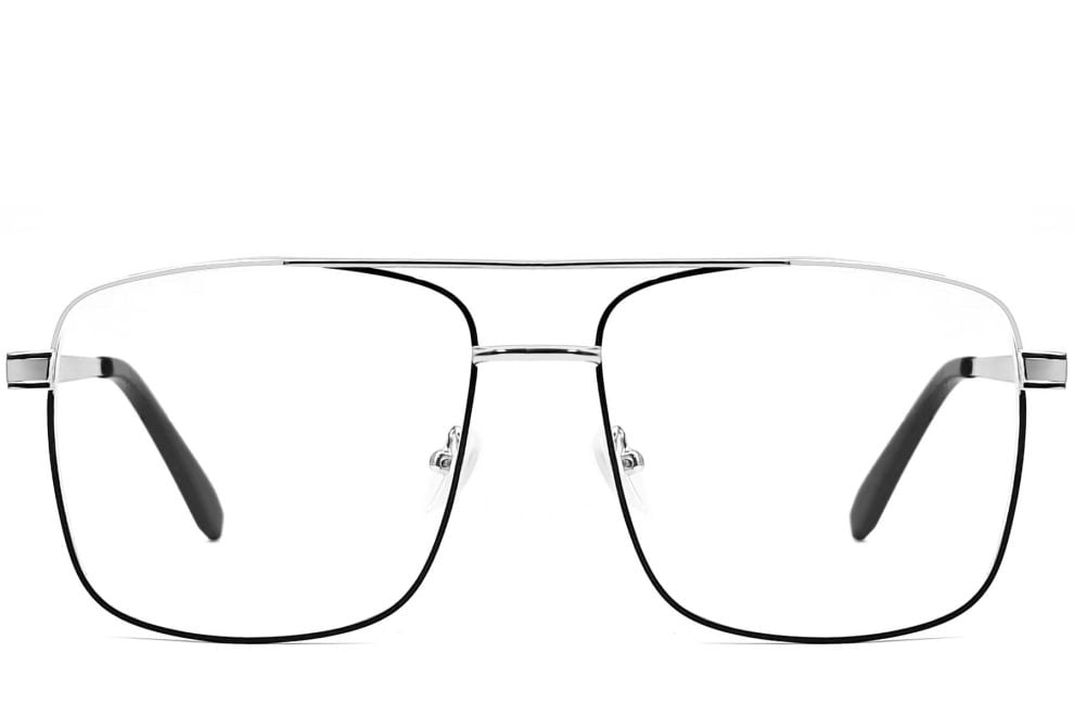 Aviator Silver Metal Glasses #BS2425-0358