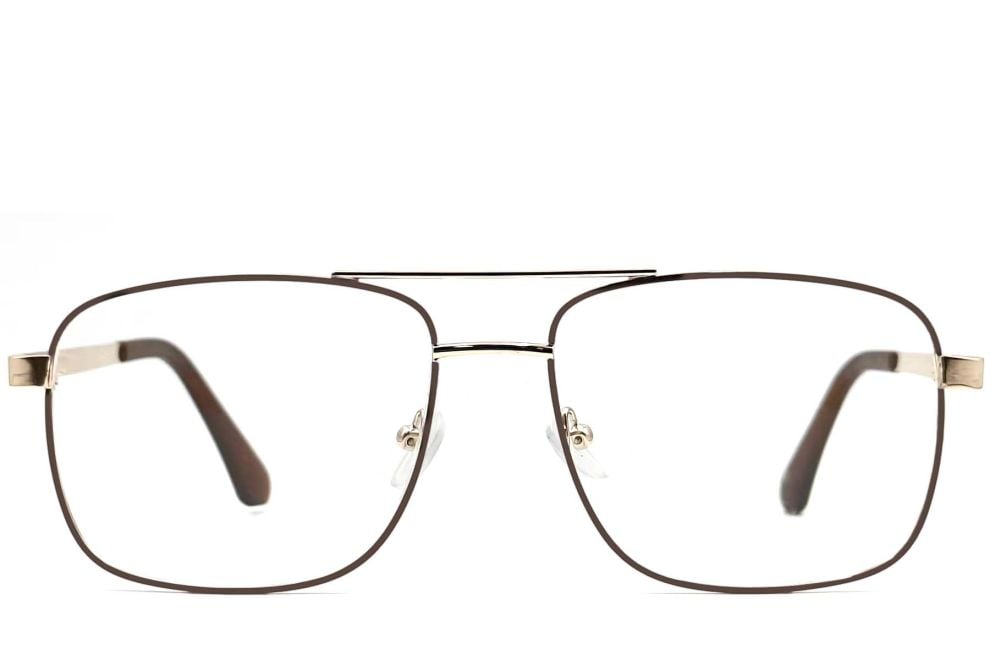 Aviator Brown Metal Glasses #BS2425-0359