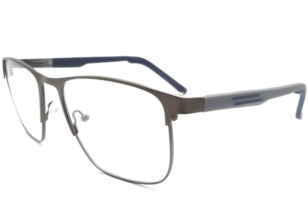 Rechteckige schwarze Metallbrille #BS2425-0362