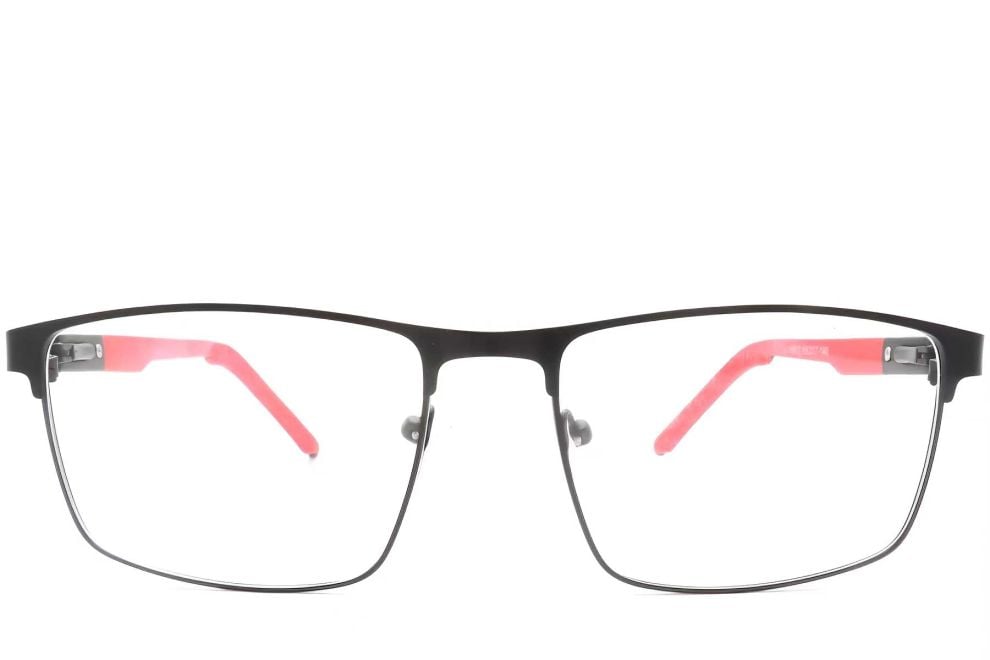 Rectangular Red Metal Glasses #BS2425-0364