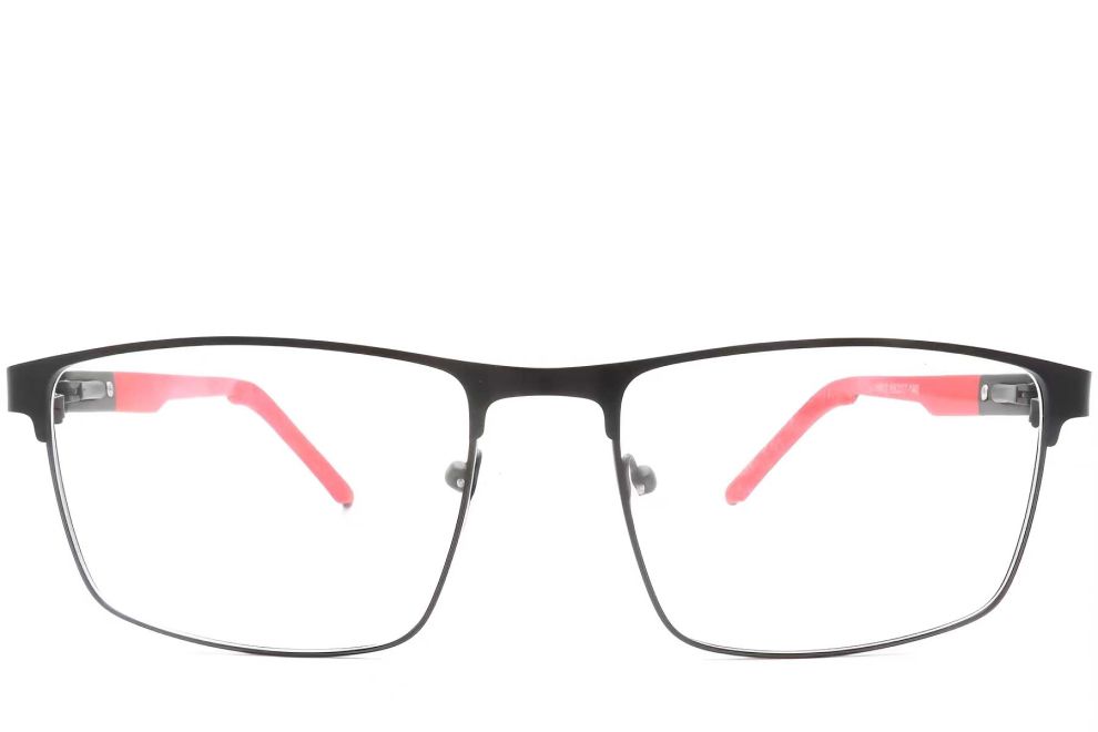 Rechteckige rote Metallbrille #BS2425-0364