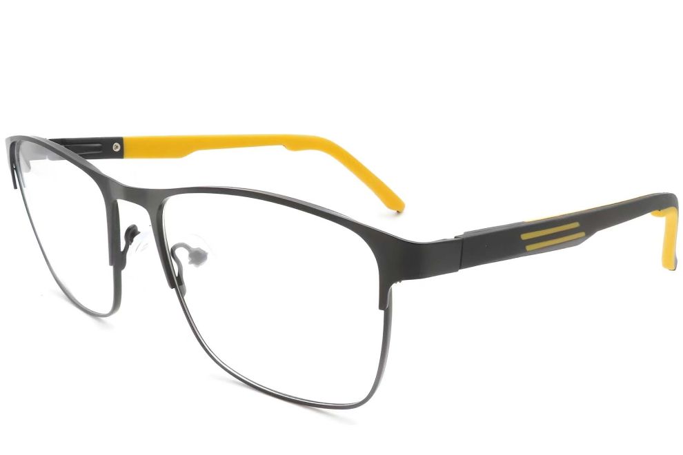 Rectangular Yellow Metal Glasses #BS2425-0368