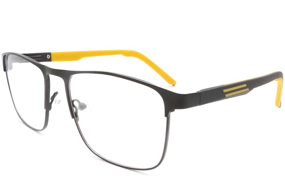 Rectangular Yellow Metal Glasses #BS2425-0371