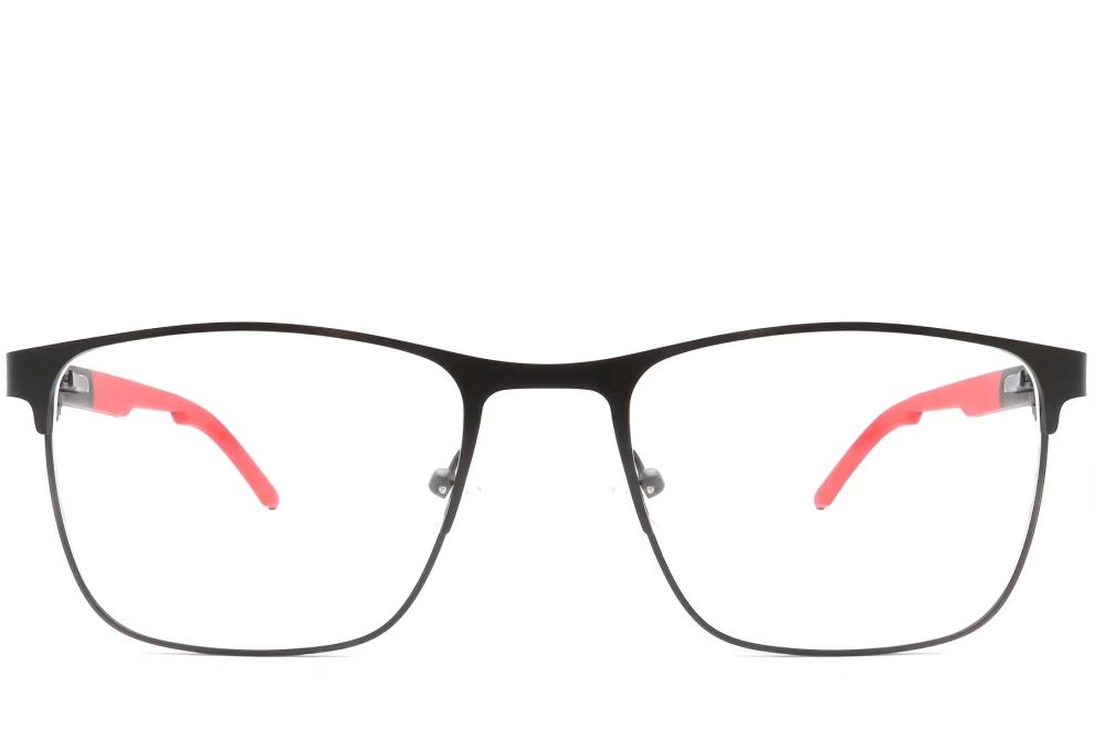 Rechteckige rote Metallbrille #BS2425-0372