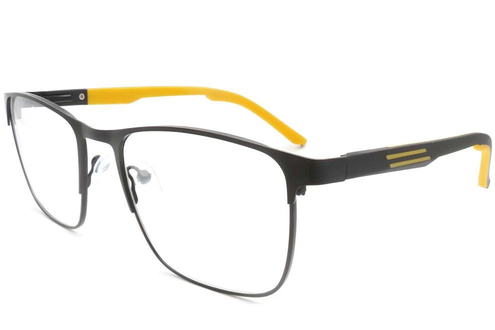 Rectangular Yellow Metal Glasses #BS2425-0373
