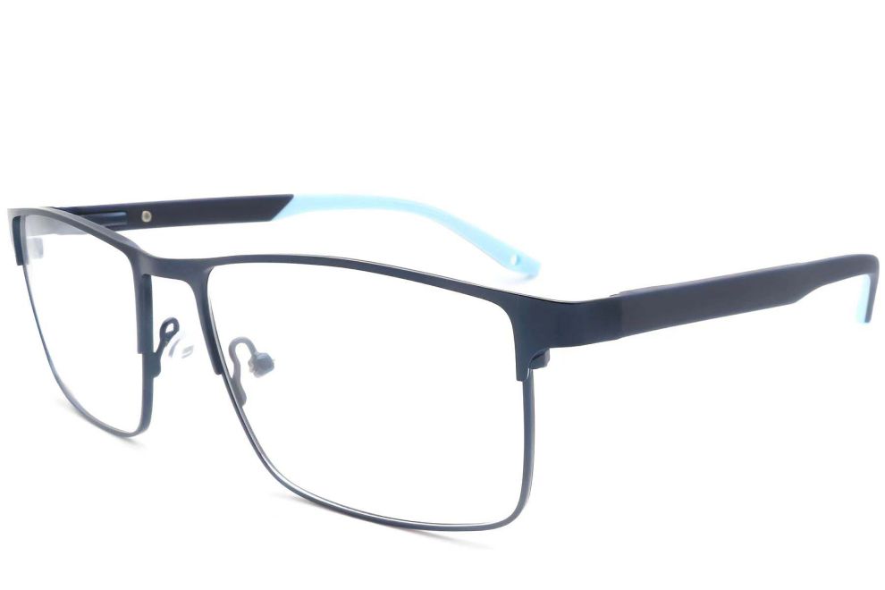 Rechteckige blaue Metallbrille #BS2425-0376