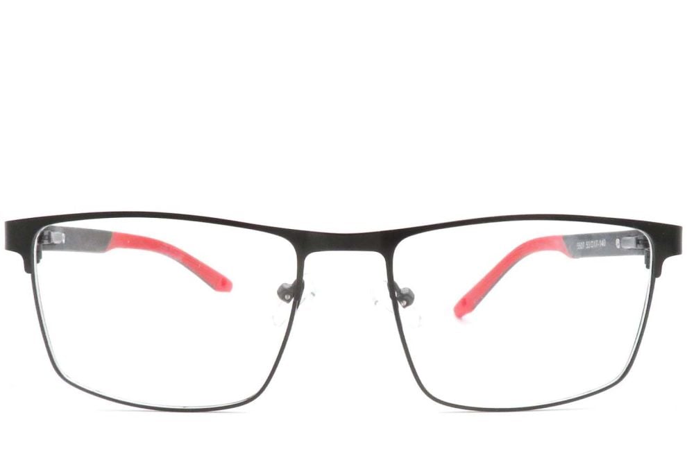 Rectangular Red Metal Glasses #BS2425-0377