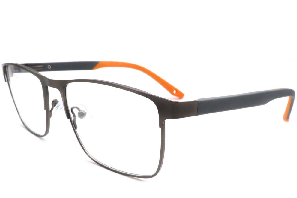 Rechteckige orangefarbene Metallbrille #BS2425-0383