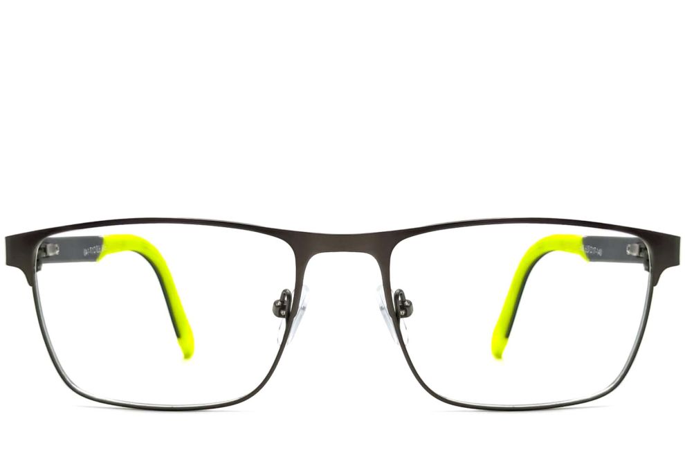 Rectangular Green Metal Glasses #BS2425-0384