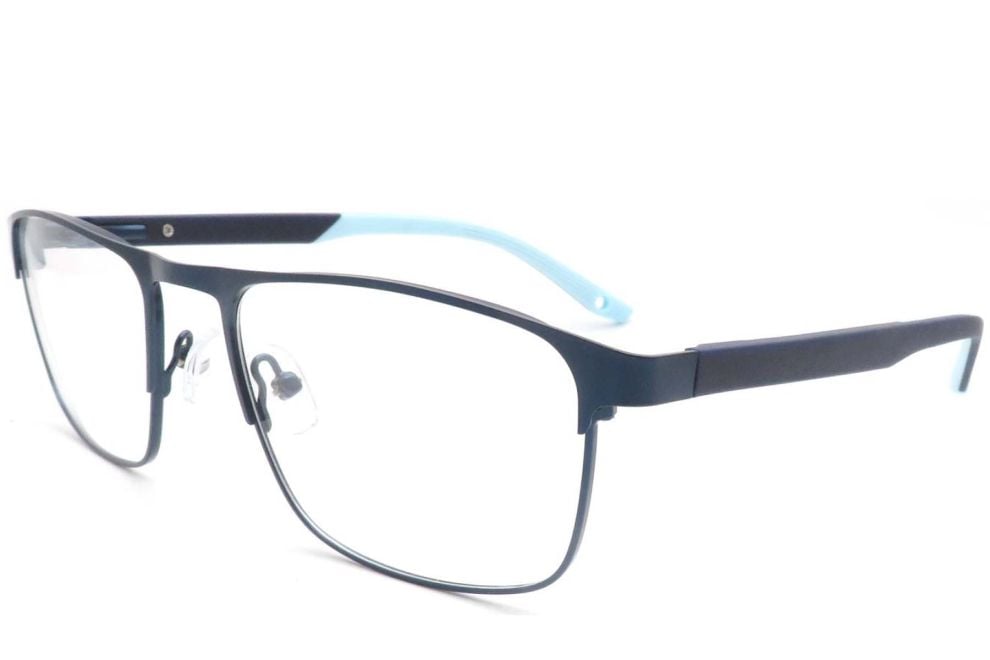 Rectangular Blue Metal Glasses #BS2425-0387