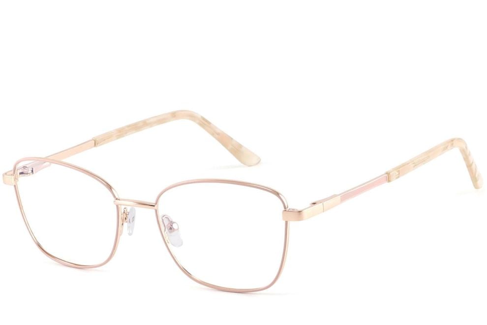 Rectangular Cream Metal Glasses #BS2425-0401