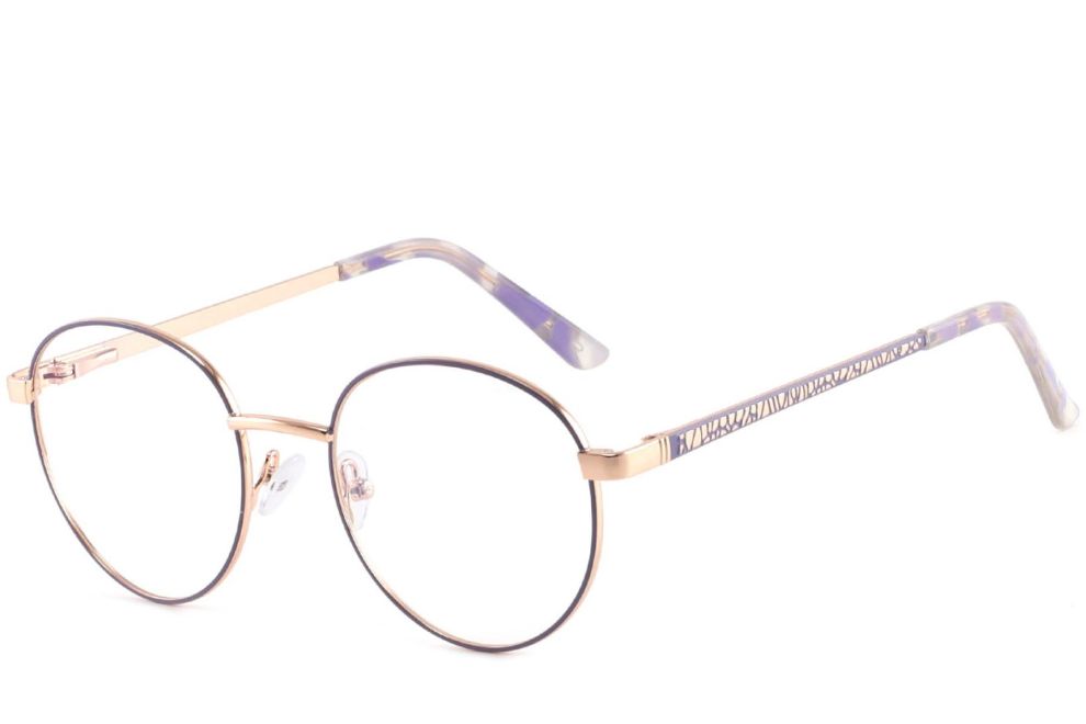 Gafas ovaladas de metal morado #BS2425-0402