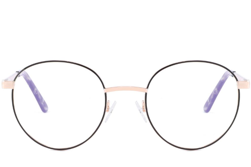 Gafas ovaladas de metal morado #BS2425-0402