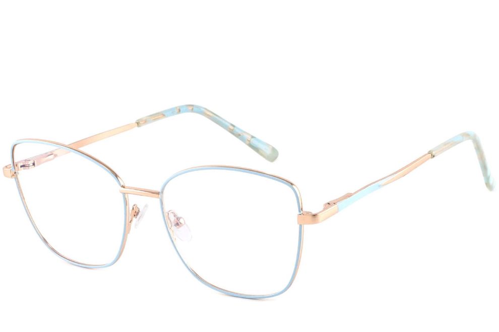 Schmetterlingsblaue Metallbrille #BS2425-0413