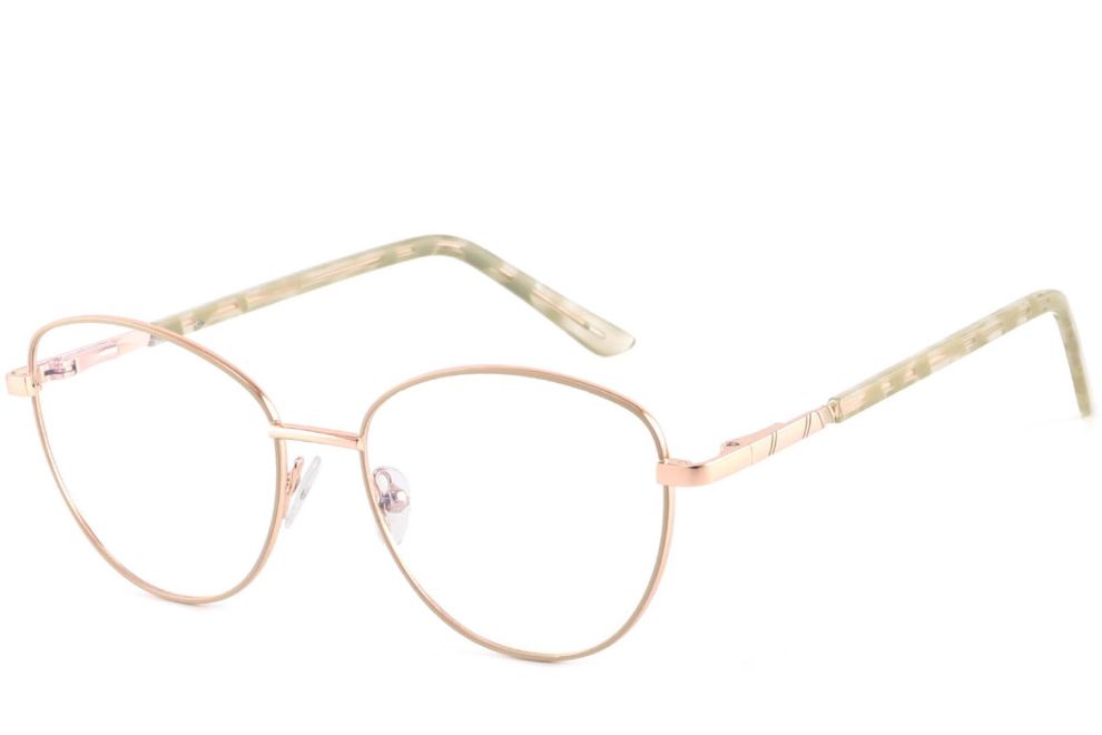 Oval Cream Metal Glasses #BS2425-0417