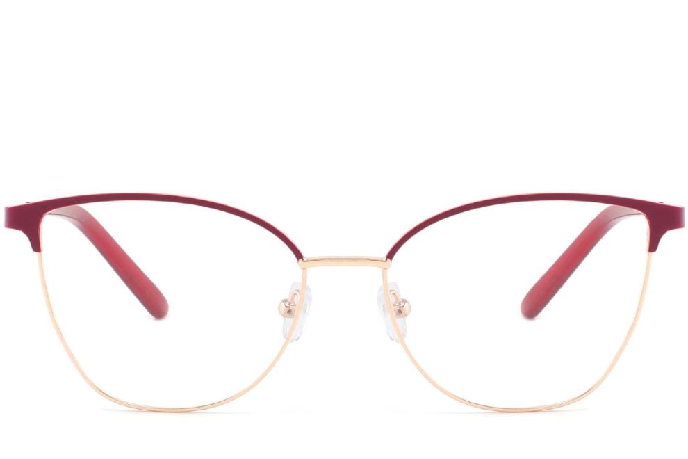 Oval Red Metal Glasses #BS2425-0427