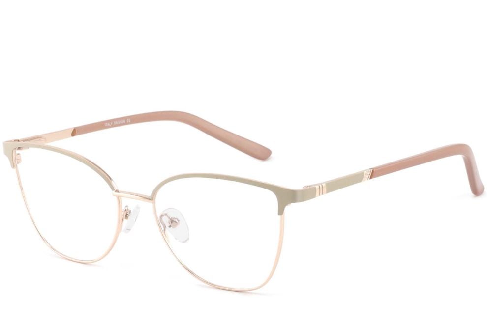 Oval Cream Metal Glasses #BS2425-0428