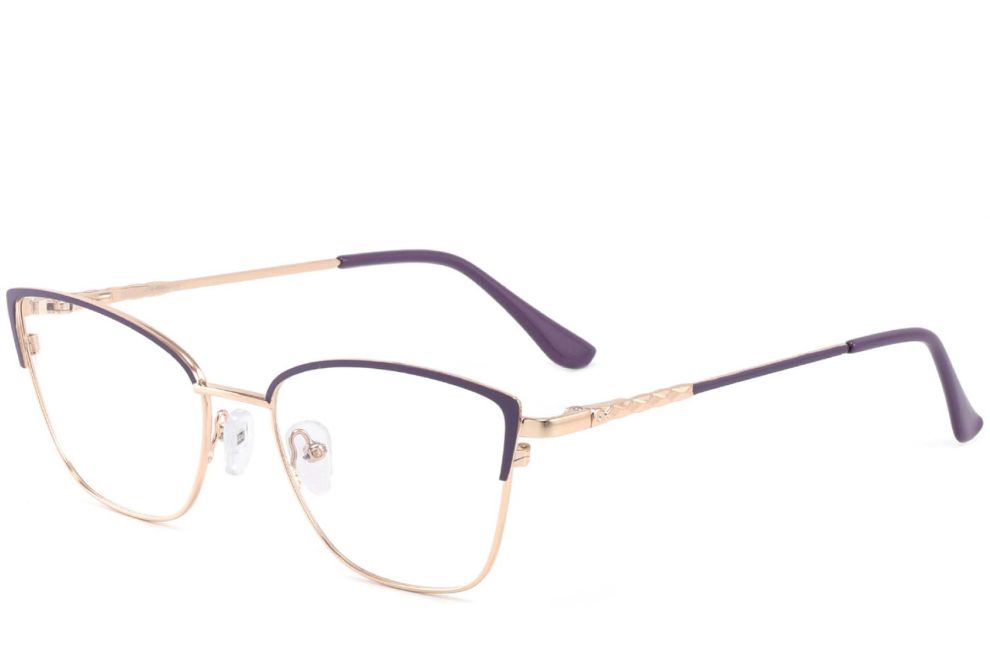 Gafas de metal morado con forma de mariposa #BS2425-0433