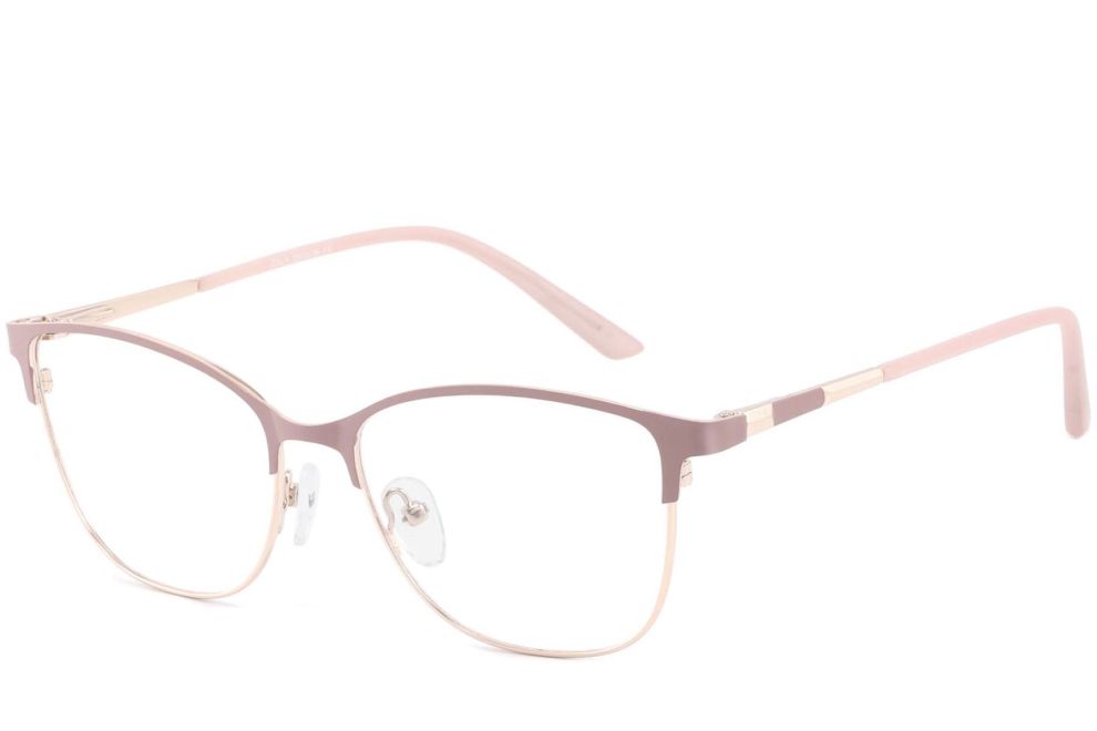 Oval Pink Metal Glasses #BS2425-0446