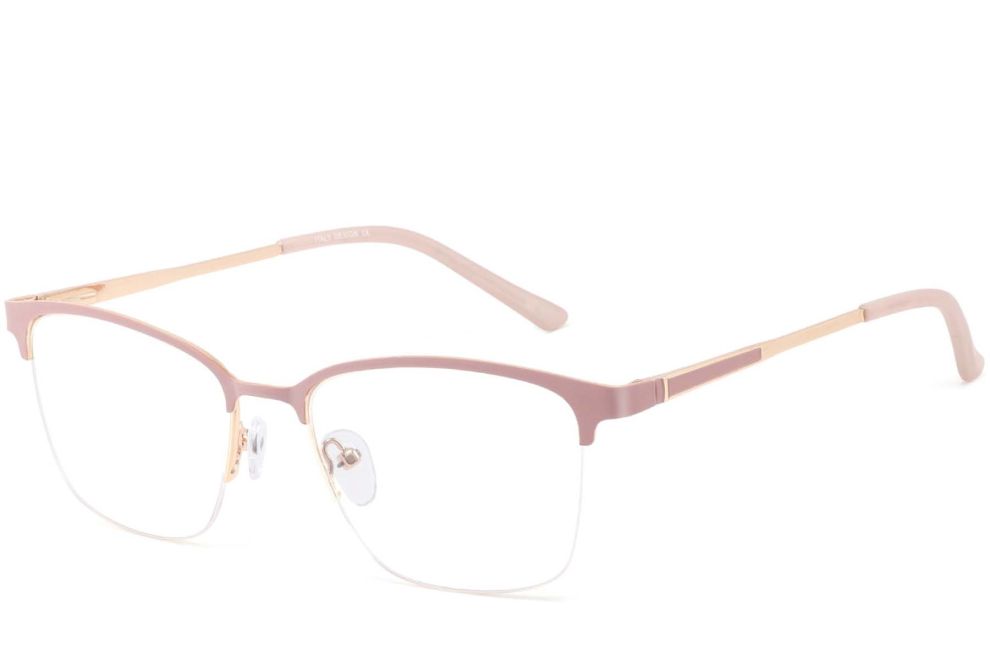 Halbrandlose rosa Metallbrille #BS2425-0451