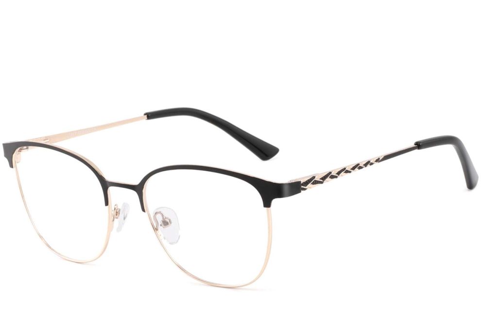 Lunettes ovales en métal noir #BS2425-0457
