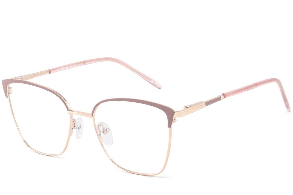 Rechteckige rosa Metallbrille #BS2425-0461