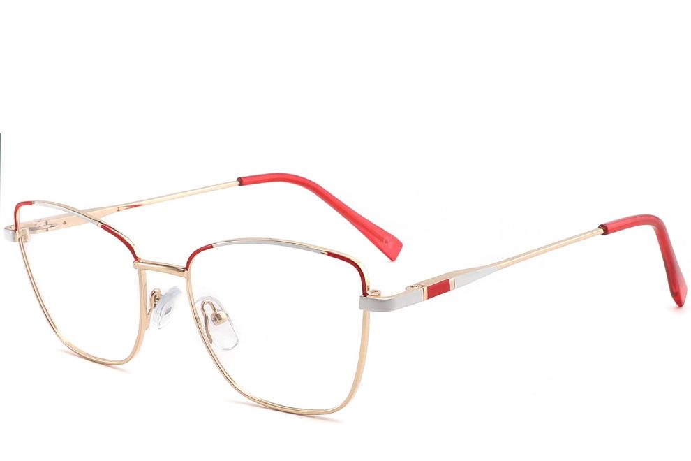 Schmetterlings-rote Metallbrille #BS2425-0466