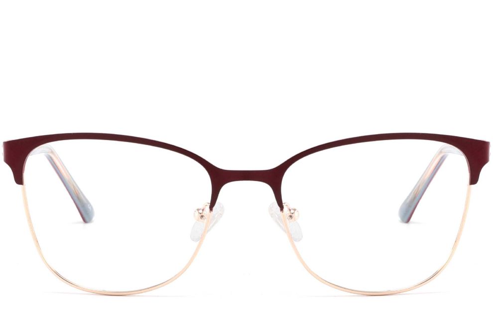 Rectangular Red Metal Glasses #BS2425-0471