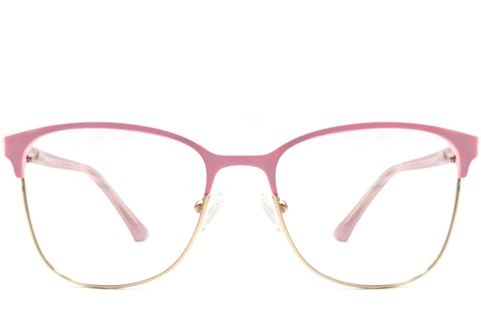 Rectangular Pink Metal Glasses #BS2425-0472