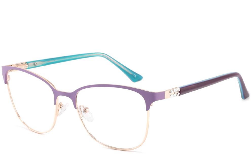 Rectangular Purple Metal Glasses #BS2425-0473