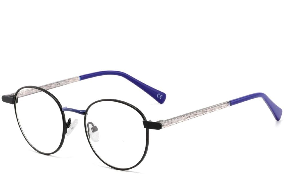 Gafas ovaladas de metal azul #BS2425-0480