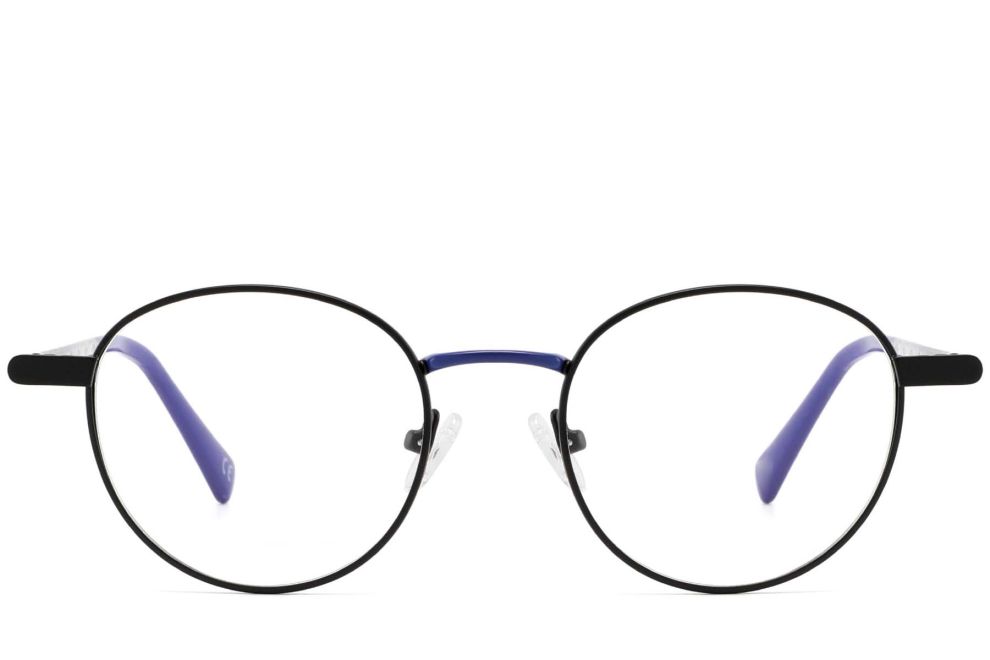 Lunettes ovales en métal bleu #BS2425-0480