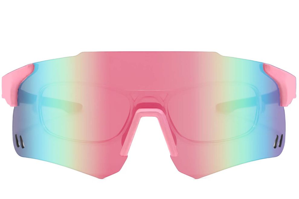 Aviator Pink Plastic Sunglasses #BS2426-0005