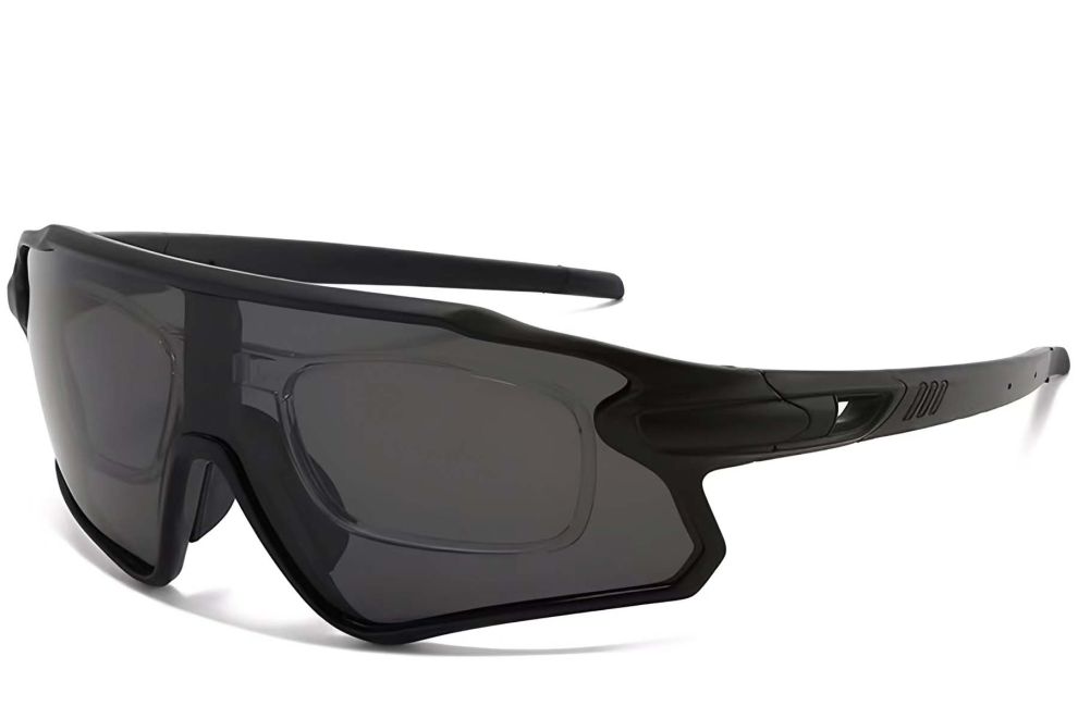Aviator Black Plastic Polarized Sunglasses #BS2426-0021