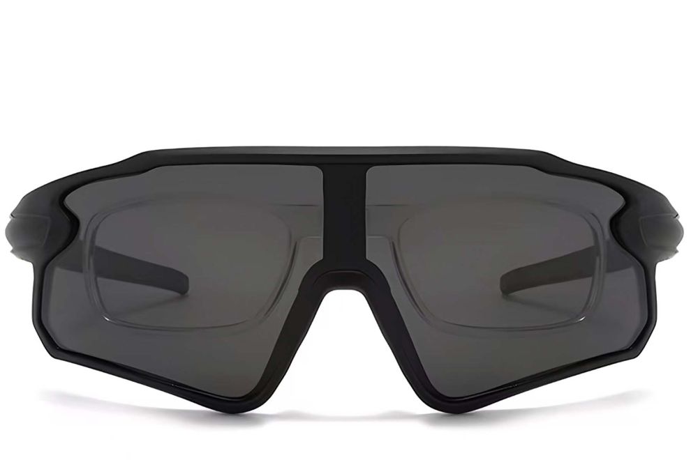 Aviator Black Plastic Polarized Sunglasses #BS2426-0021