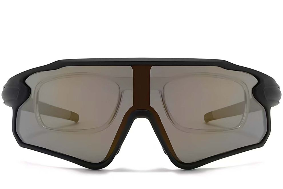 Aviator Black Plastic Polarized Sunglasses #BS2426-0025