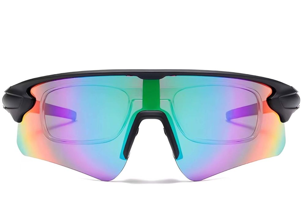 Aviator Black Plastic Polarized Sunglasses #BS2426-0028