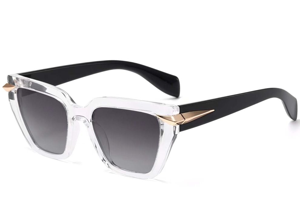 Gafas de sol rectangulares de plástico transparente #BS2503-0006