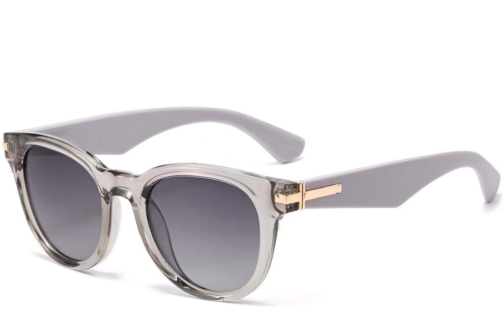 Gafas de sol ovaladas de plástico gris #BS2503-0009