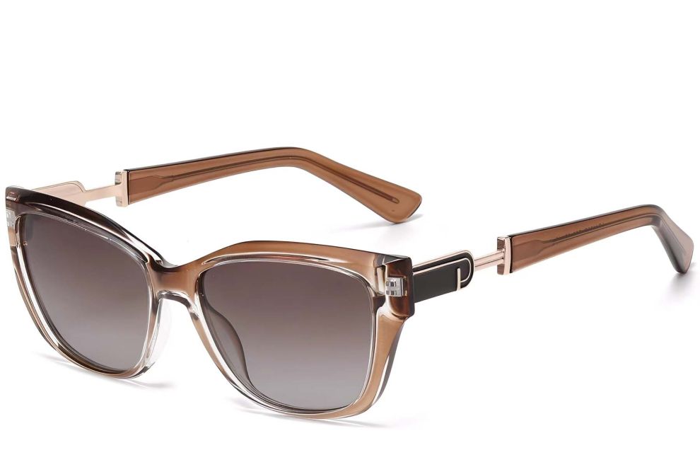 Gafas de sol de plástico marrón con forma de mariposa # BS2503-0013