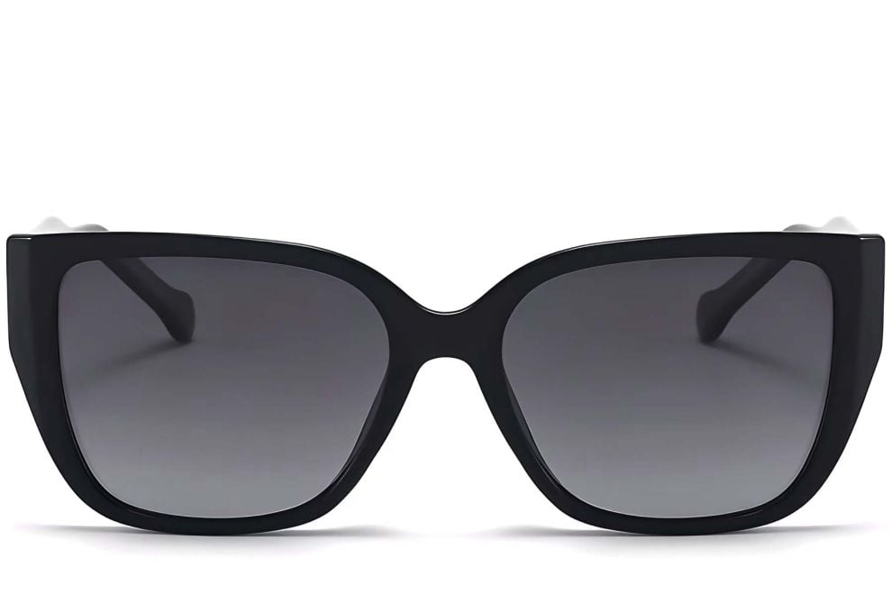 Gafas de sol rectangulares de plástico negro #BS2503-0021