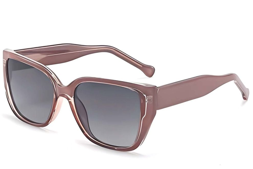 Gafas de sol rectangulares de plástico rosa #BS2503-0023