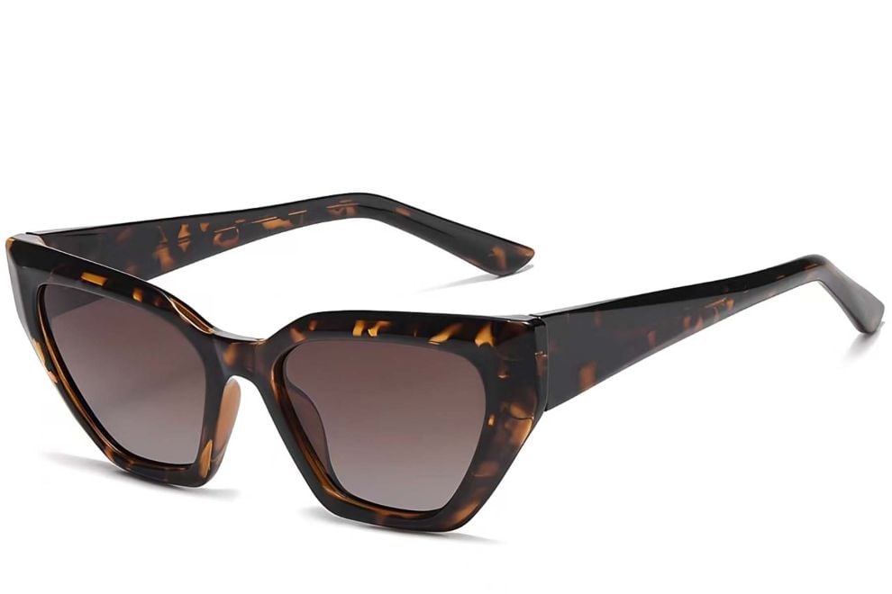 Gafas de sol de plástico con diseño de mariposa y carey # BS2503-0029